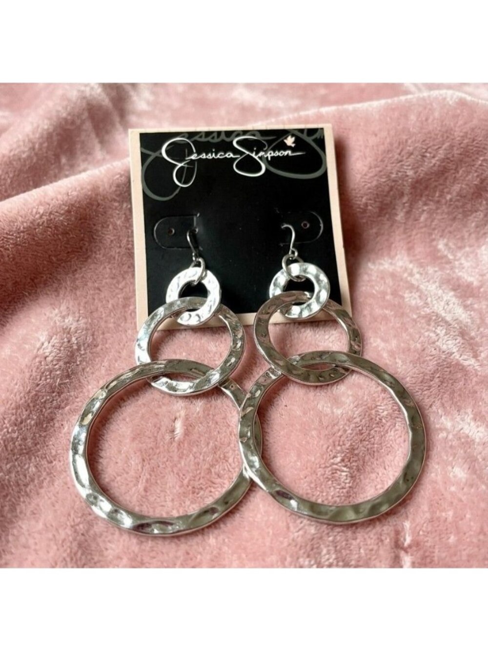 Jessica Simpson Interlocking Ring Drop Earrings